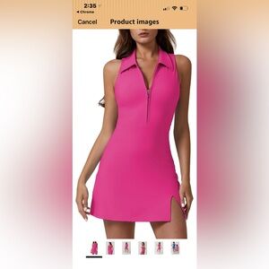 Qinsen Pink Women's Tennis Dress NWOT Large